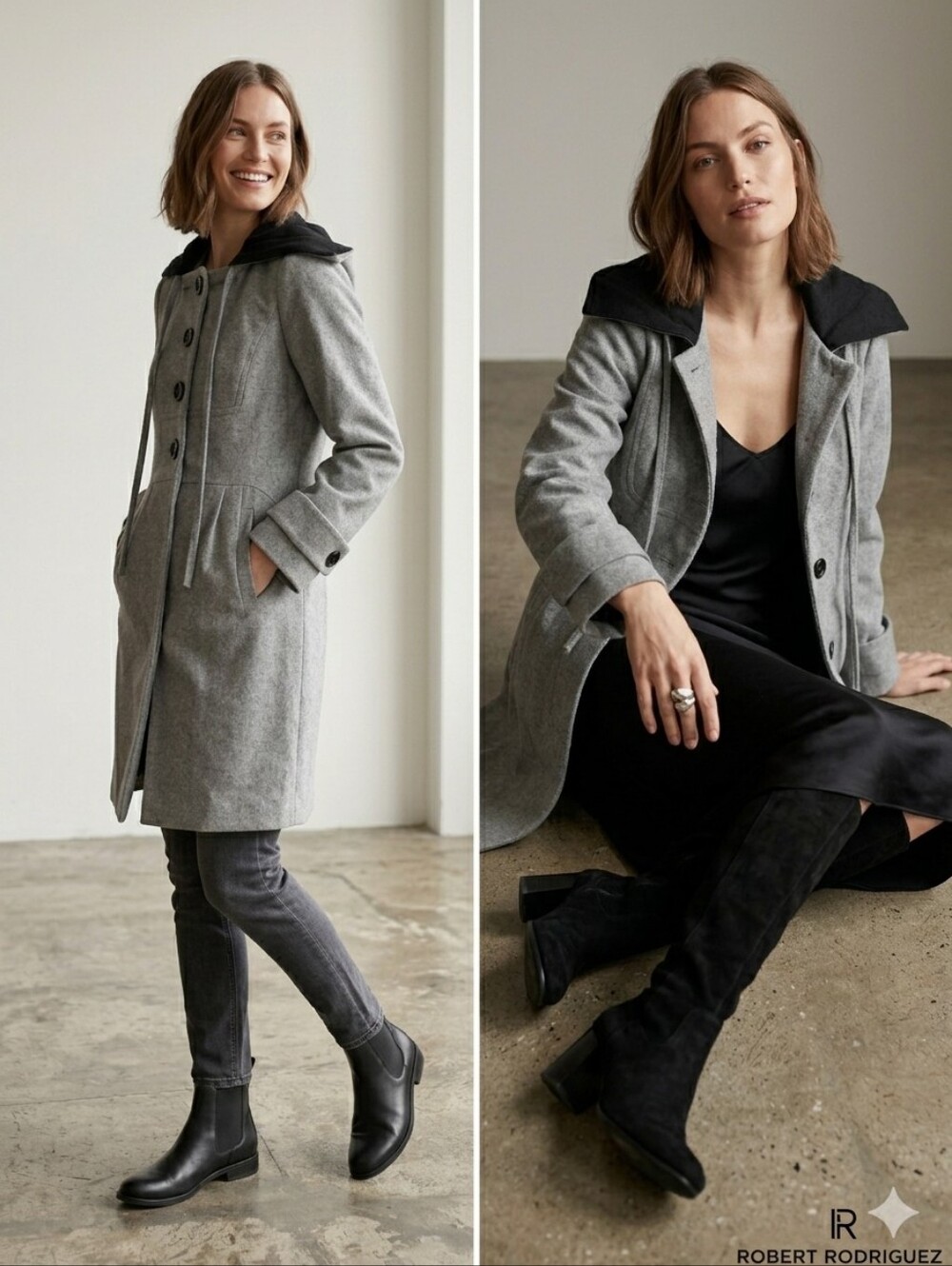 Robert Rodriguez Hooded Wool Blend Coat 8